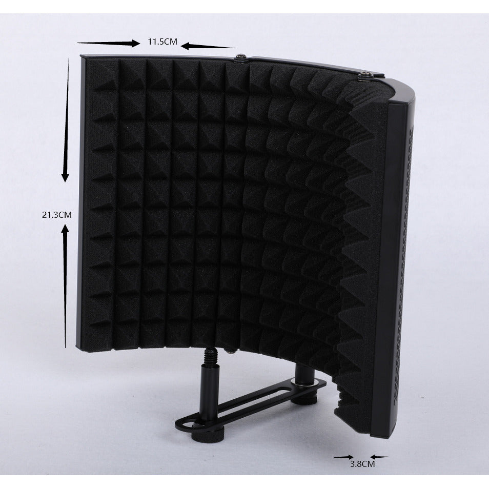 5 Panel Foldable Studio Microphone Isolation Shield Recording Sound Absorber Foam Support Bracket Image 4