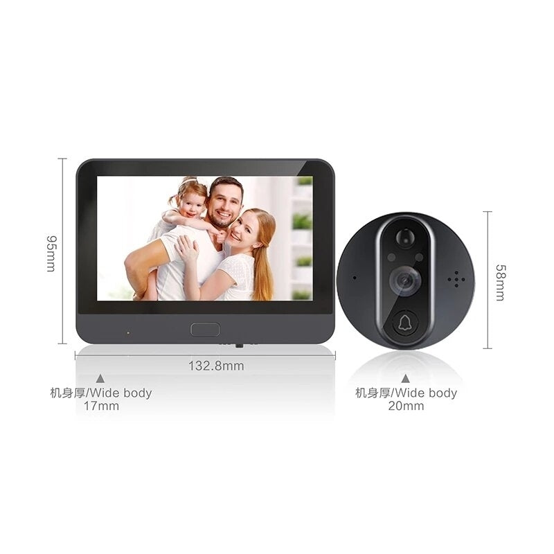 4.3 Inch HD Smart WiFi Video Doorbell PIR Detection 160 Wide Angle Viewer Camera IR Night Vision Home Security Doorbell Image 4