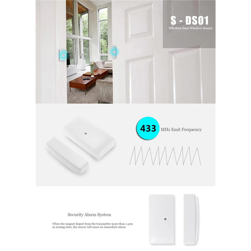 433MHz Wireless Door Windows Sensor Alarm with LED Indicator for Security System Image 6