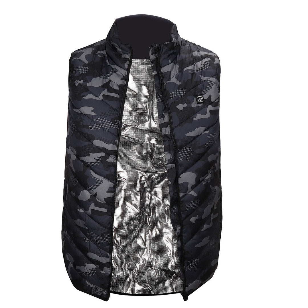 40-60 Electric Heated Waistcoat 5 Zone Heating Jacket USB Warm Up Cloth Winter Body Warmer Image 2