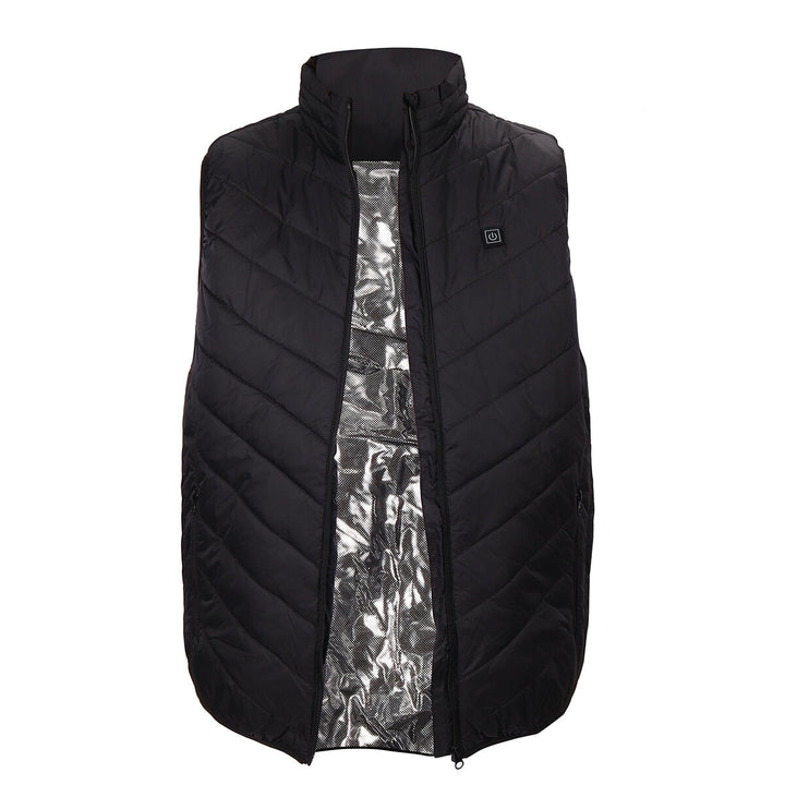 40-60 Electric Heated Waistcoat 5 Zone Heating Jacket USB Warm Up Cloth Winter Body Warmer Image 3