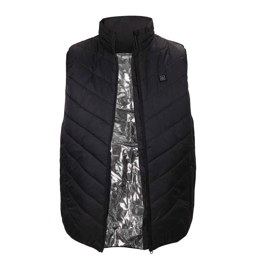 40-60 Electric Heated Waistcoat 5 Zone Heating Jacket USB Warm Up Cloth Winter Body Warmer Image 4