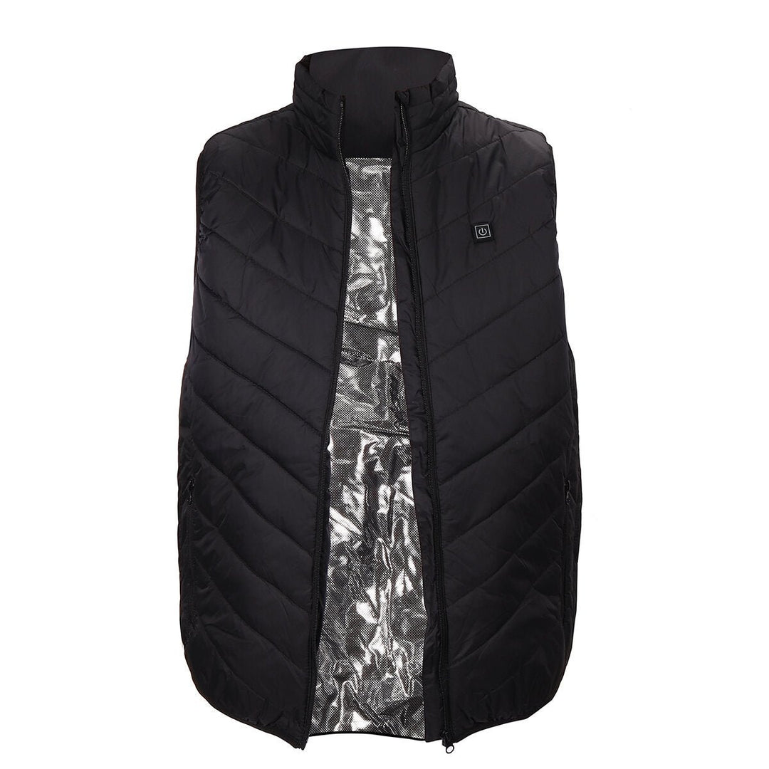 40-60 Electric Heated Waistcoat 5 Zone Heating Jacket USB Warm Up Cloth Winter Body Warmer Image 1