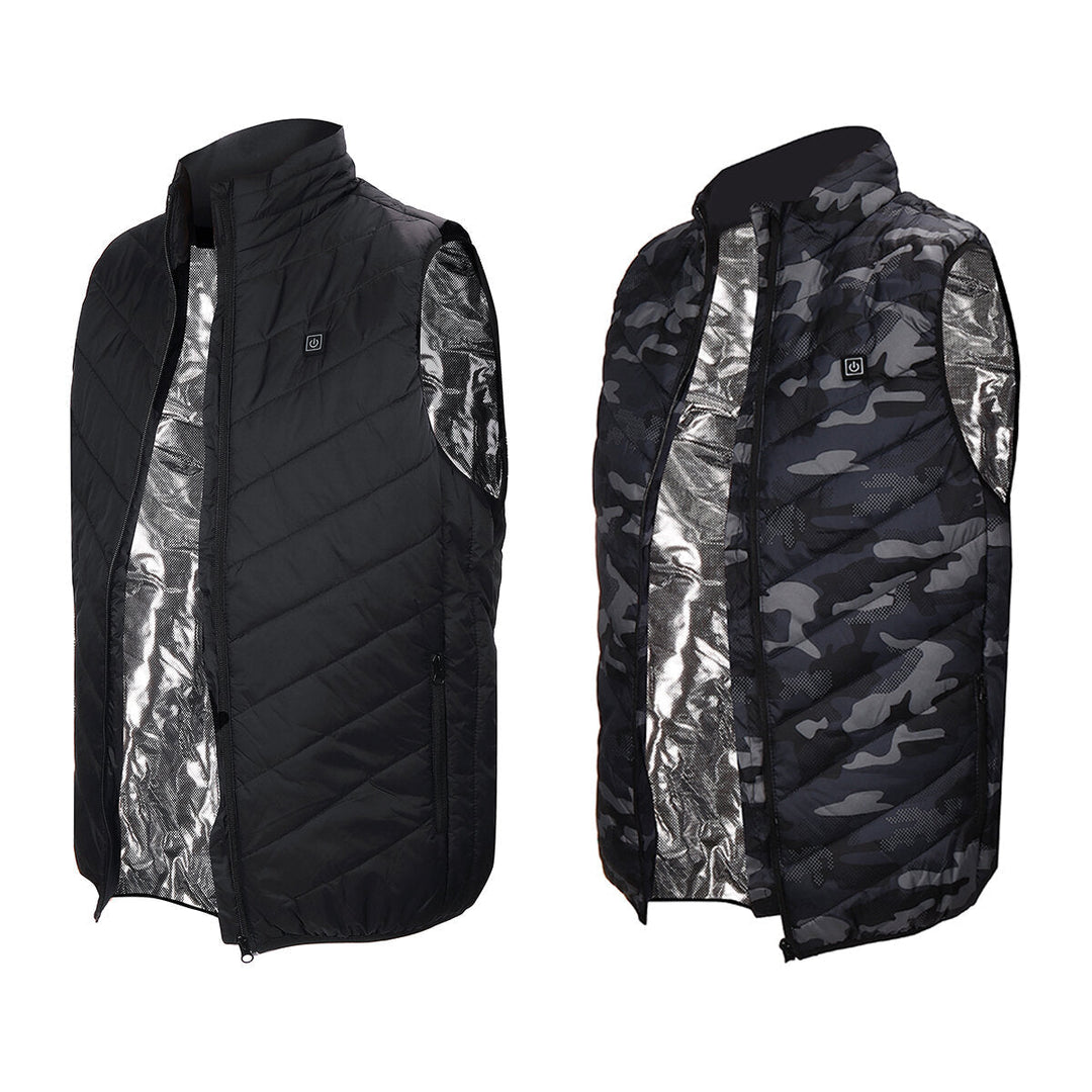 40-60 Electric Heated Waistcoat 5 Zone Heating Jacket USB Warm Up Cloth Winter Body Warmer Image 12