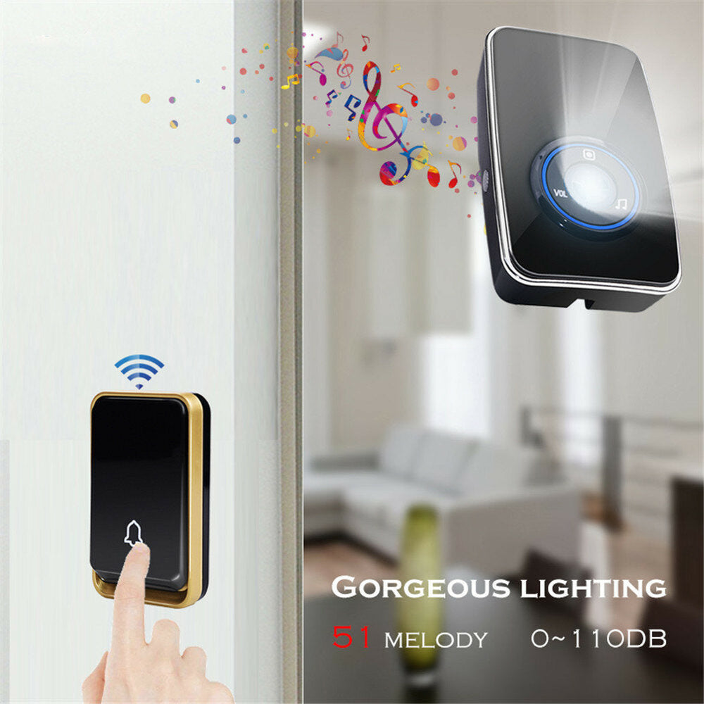 433MHZ Wireless Doorbell Self-powered Night Light Household Waterproof Button Receiver Light Control Night Light Image 2