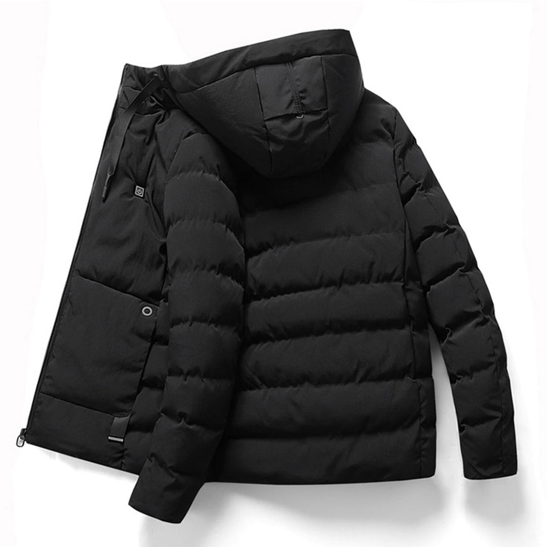 45 Men Electric USB Heated Hooded Warm Overcoat Heating Coat Winter Coats Jacket Image 3