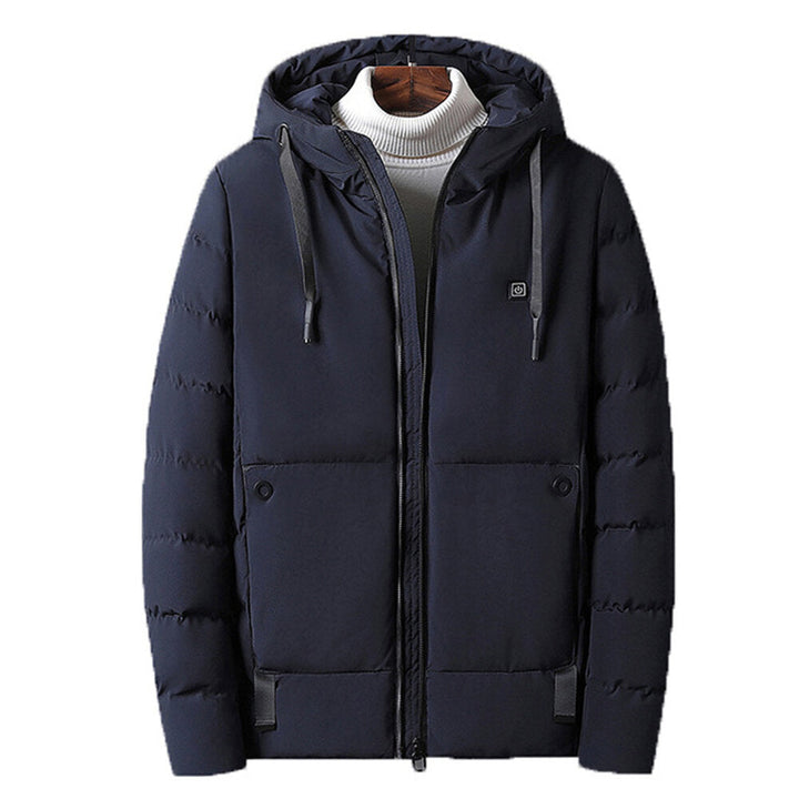 45 Men Electric USB Heated Hooded Warm Overcoat Heating Coat Winter Coats Jacket Image 1