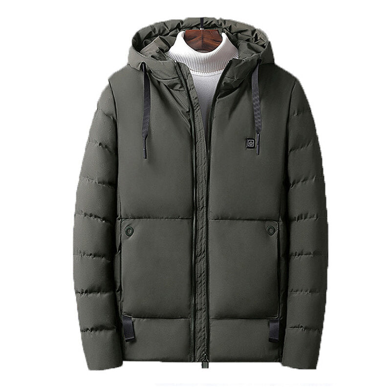 45 Men Electric USB Heated Hooded Warm Overcoat Heating Coat Winter Coats Jacket Image 7
