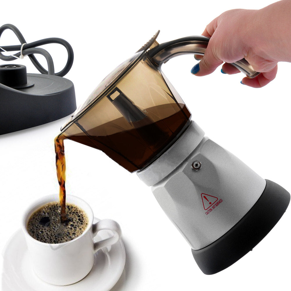 4 Cup Automatic Transparent Acrylic Coffee Maker Percolator Moka Pot Stovetop Espresso Pot Machine Image 2