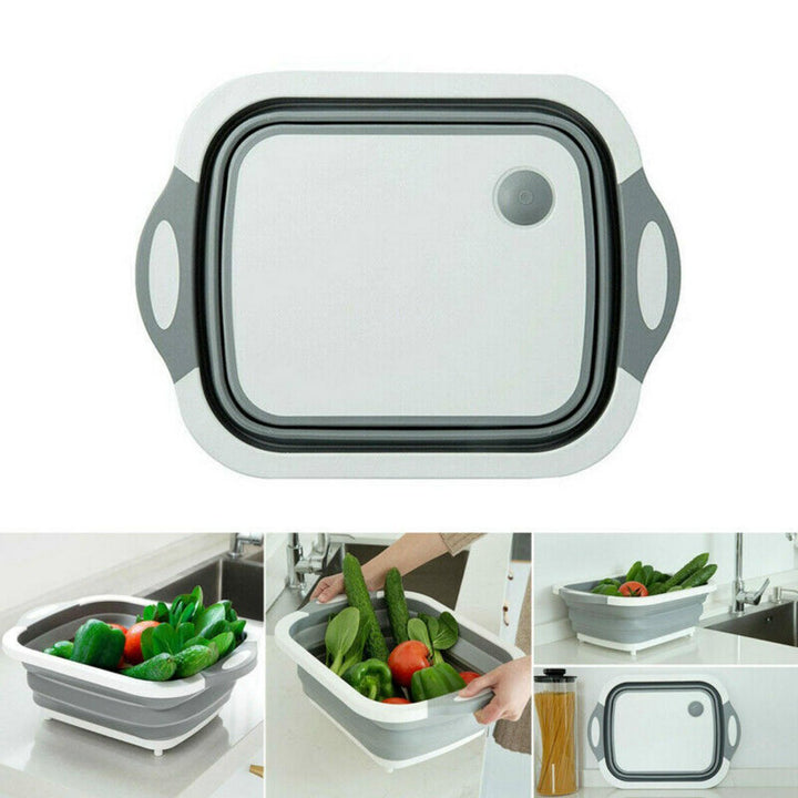 4 in 1 Foldable Multifunctional Board Tool Fruit Vegetables Sink Drain Storage Basket Image 1