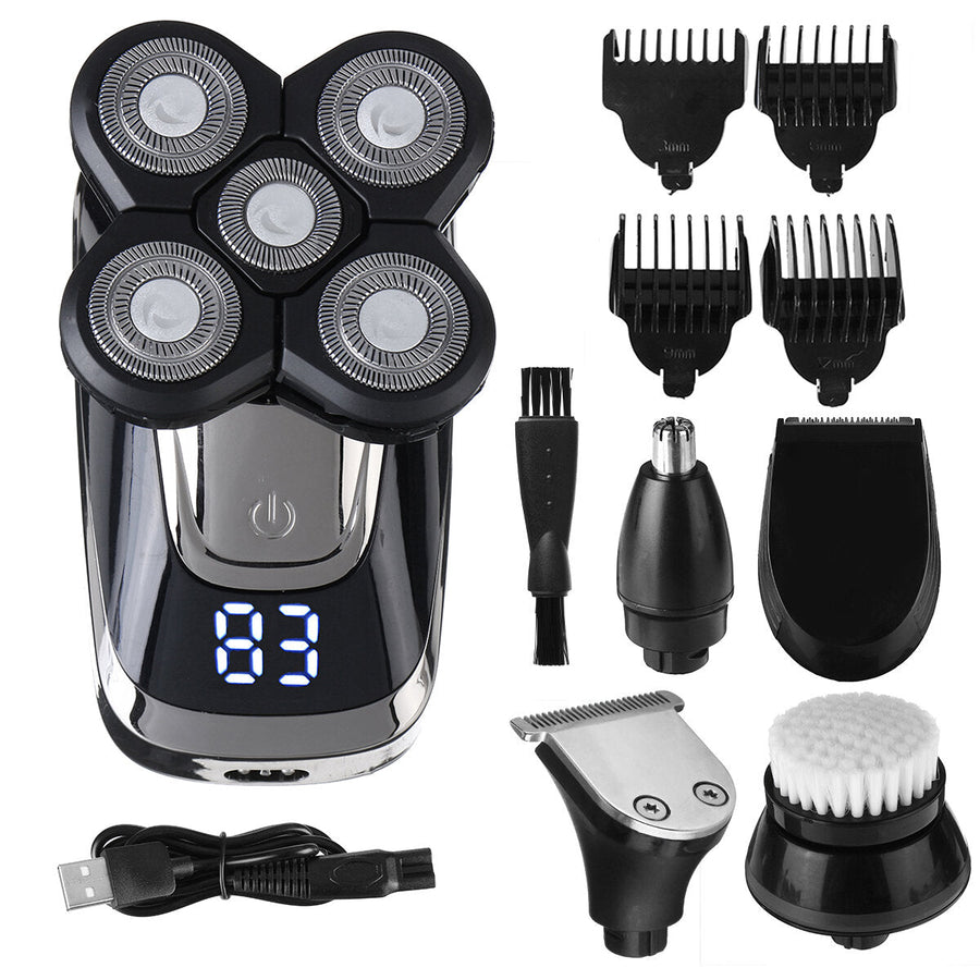 5 In 1 Intelligent Display Hair Trimmer Multi-function 600mAh Battery USB Electric Hair Clipper Haircut Tool Image 1