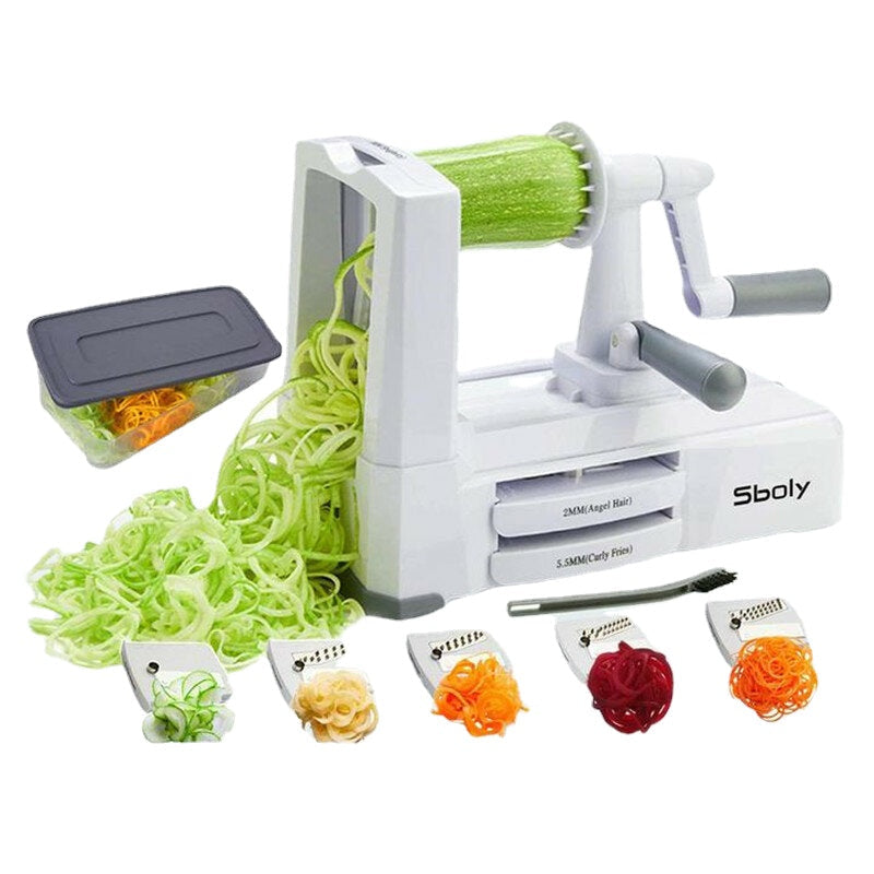 5 Blades in 1 Vegetable-spiralizer Stainless Steel with The Included Box Image 1