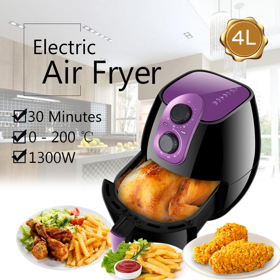 4L Electric Air Fryer 0-200  No Oil Heathly Kitchen Cooker 1300W French Fries Image 8