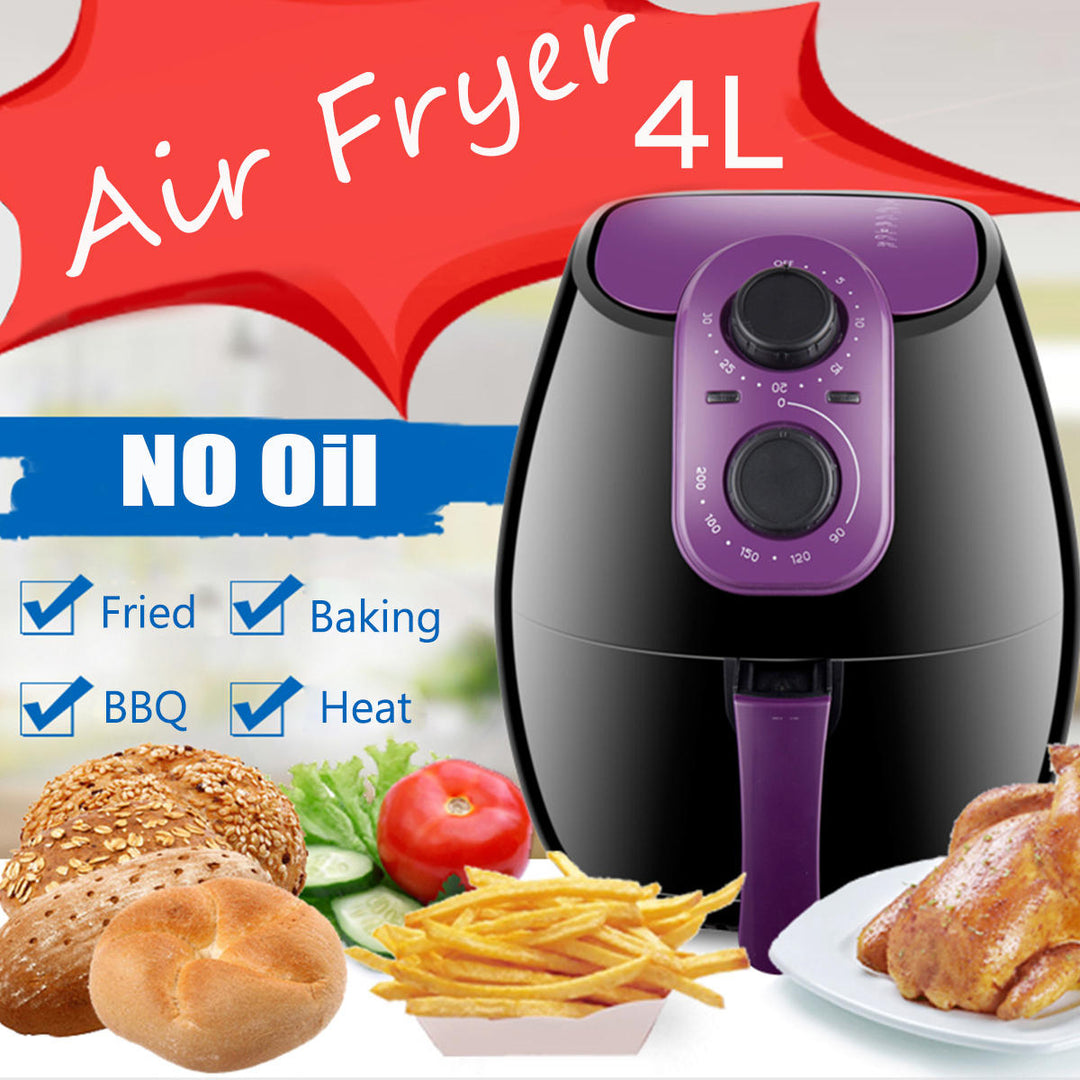 4L Electric Air Fryer 0-200  No Oil Heathly Kitchen Cooker 1300W French Fries Image 9