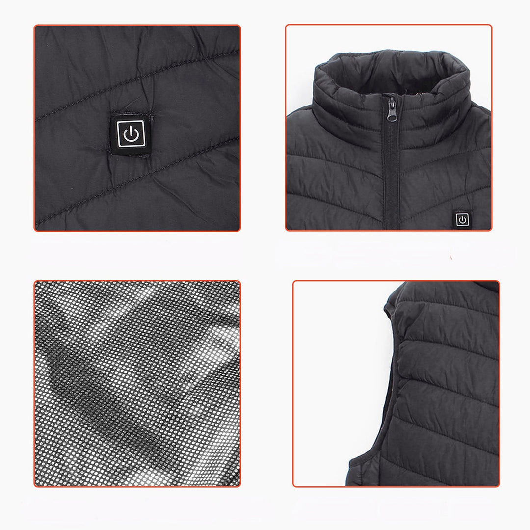 5 Heating Pads USB Electric Vest Heated Jacket USB Warm Up Winter Body Warmer Coat Image 3