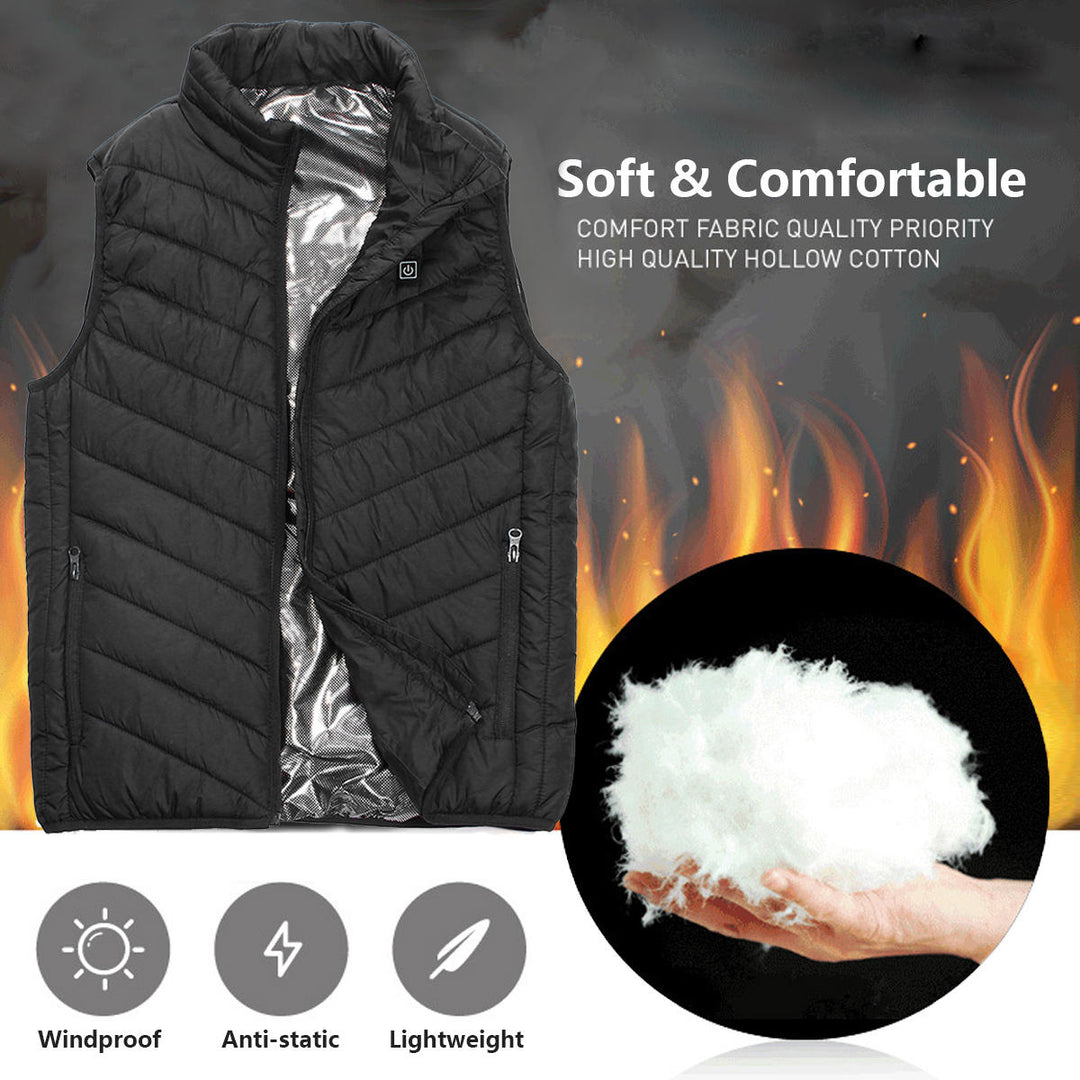 5 Heating Pads USB Electric Vest Heated Jacket USB Warm Up Winter Body Warmer Coat Image 8