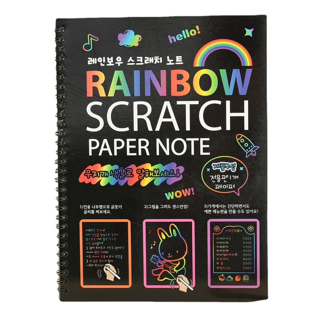 5PCS Funny Scratch Painting Notebook DIY Drawing Toy Big Blow Children Paper Art Educational Toys Image 2