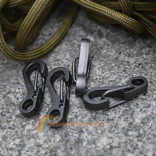 5Pcs Black EDC Tool Alloy Carabiner Camp Snap Clip Hook Keychain Keyring Hiking Climbing Image 9