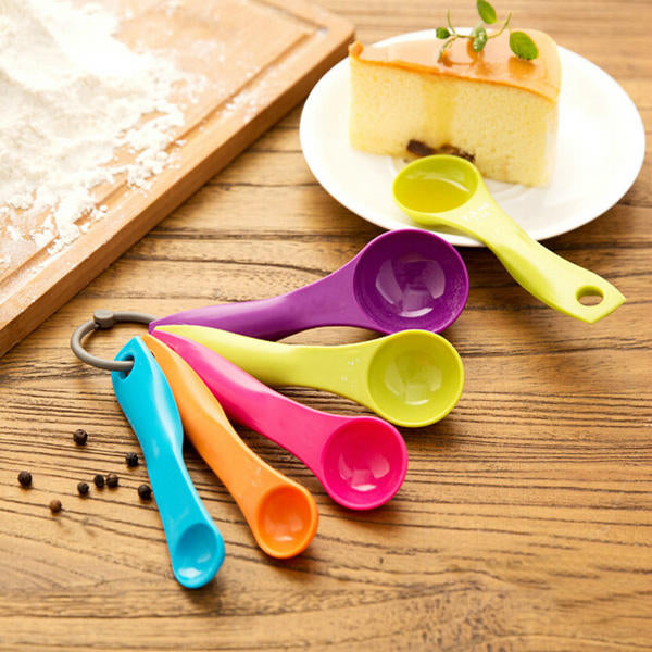 5Pcs Colorful Measuring Spoons Set Kitchen Tool Utensils Cream Cooking Baking Tool Image 1