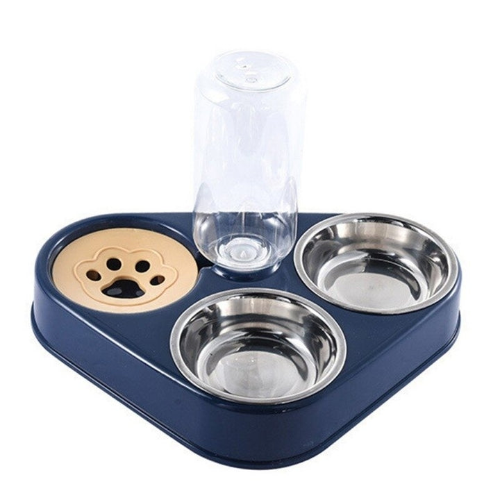 500ML 3 in 1 Dog Feeder Bowl With Dog Water Bottle Cat Automatic Drinking Bowl Cat Food Bowl Pet Stainless Steel Double Image 3