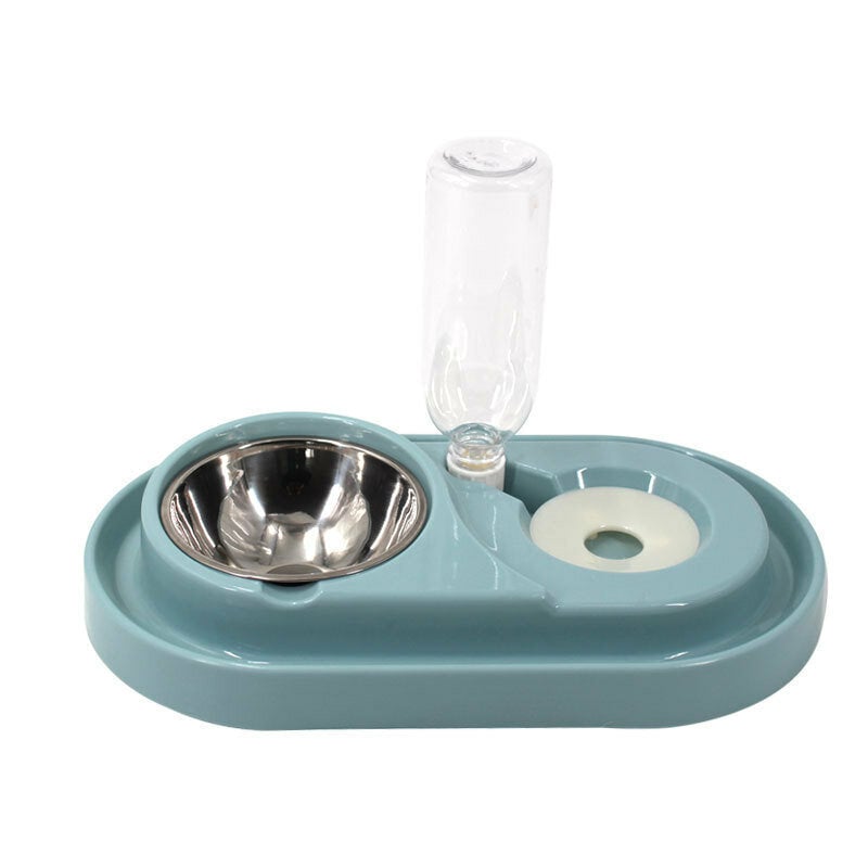 500ML 3 in 1 Dog Feeder Bowl With Dog Water Bottle Cat Automatic Drinking Bowl Cat Food Bowl Pet Stainless Steel Double Image 10