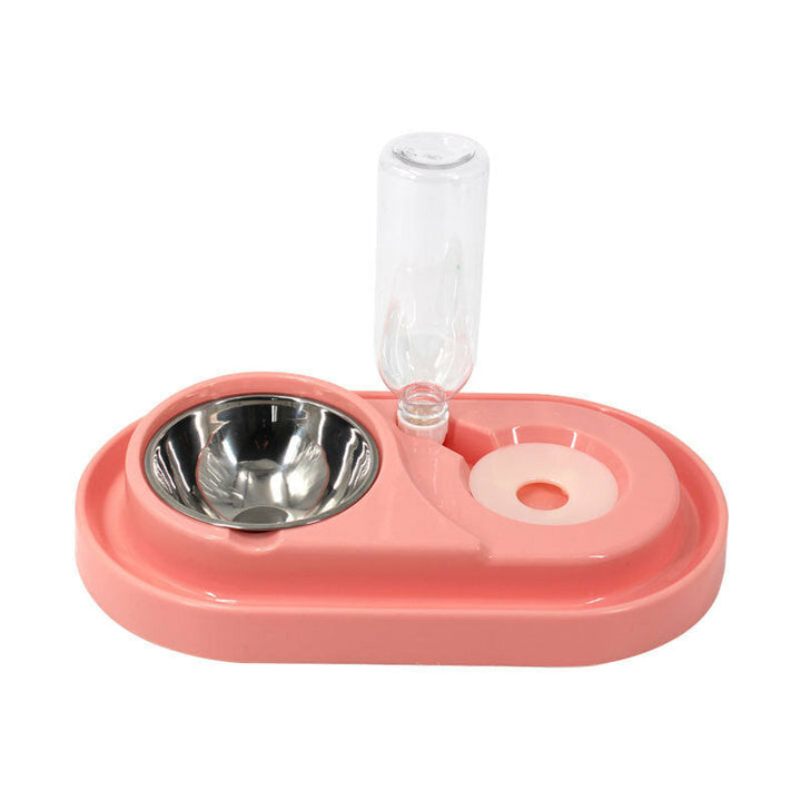 500ML 3 in 1 Dog Feeder Bowl With Dog Water Bottle Cat Automatic Drinking Bowl Cat Food Bowl Pet Stainless Steel Double Image 11