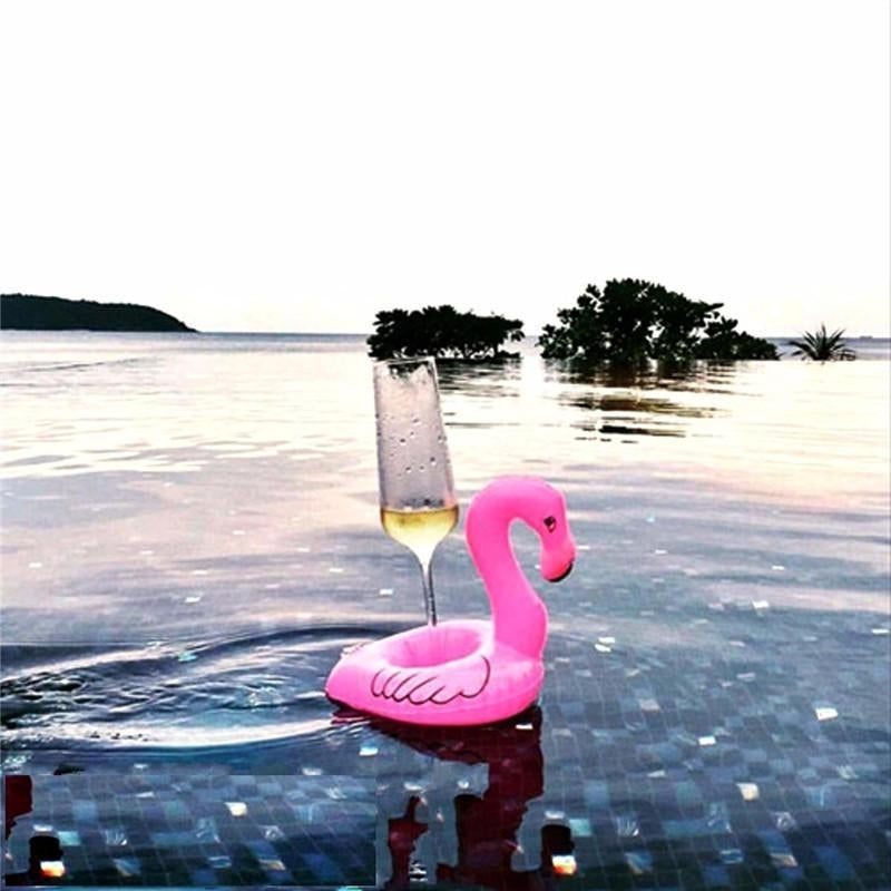 5PCS Inflatable Flamingo Drink Can Holder Party Pool  Kids Toy Image 3