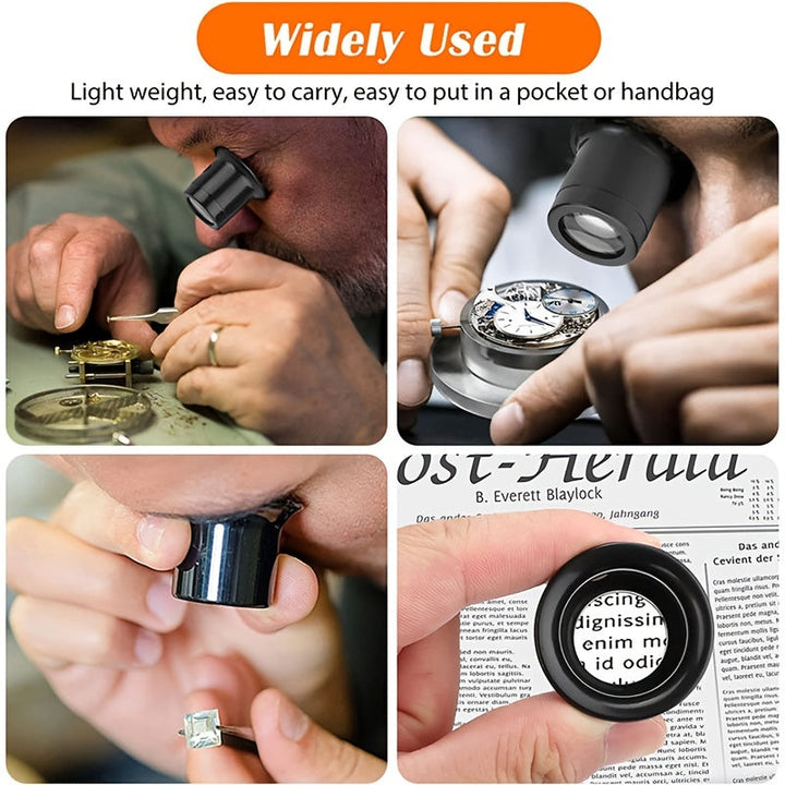 5,10,15X Portable Loupe Eyeglass Magnifiers Watchmakers Repairs Tool Image 6