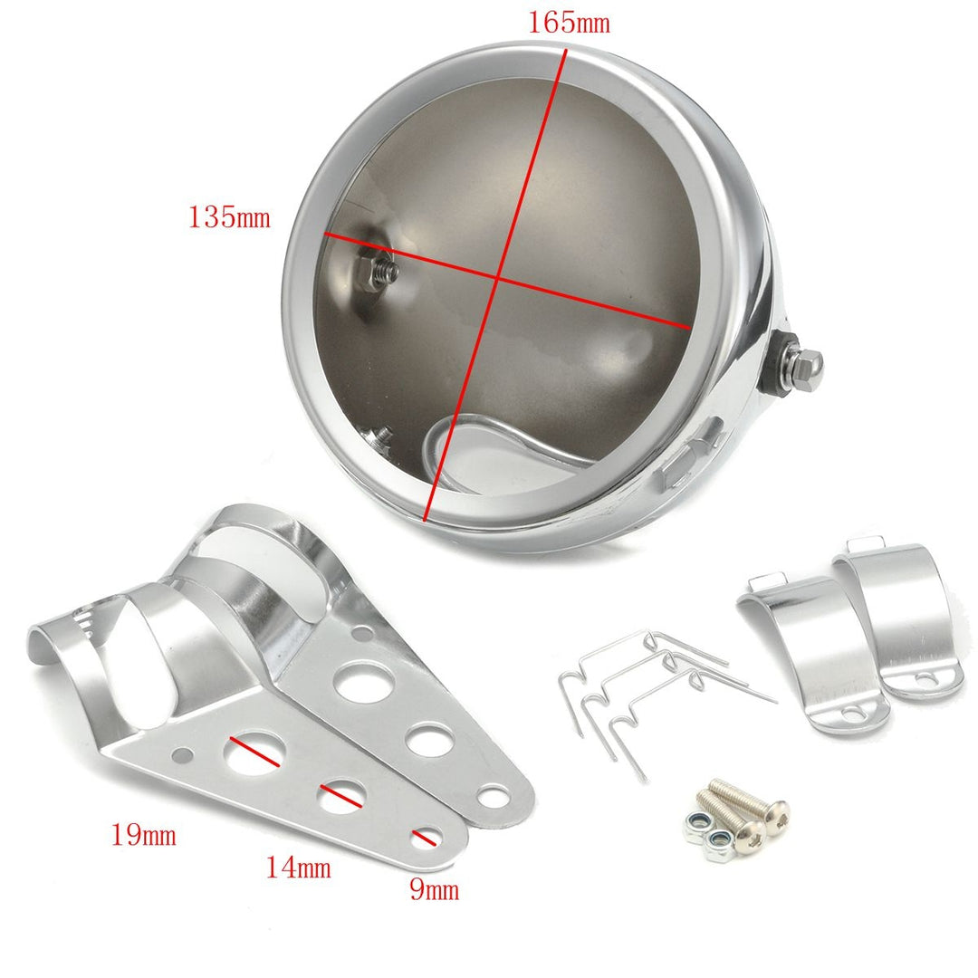 5.75 inches Motorcycle Round Headlight Lamp Bucket Housing Shell+Clamp For Harley Image 4