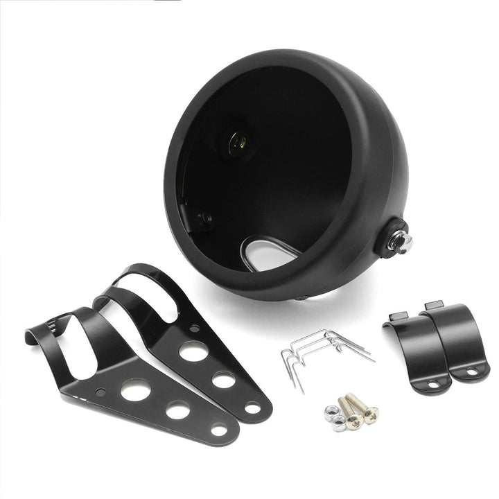 5.75 inches Motorcycle Round Headlight Lamp Bucket Housing Shell+Clamp For Harley Image 8