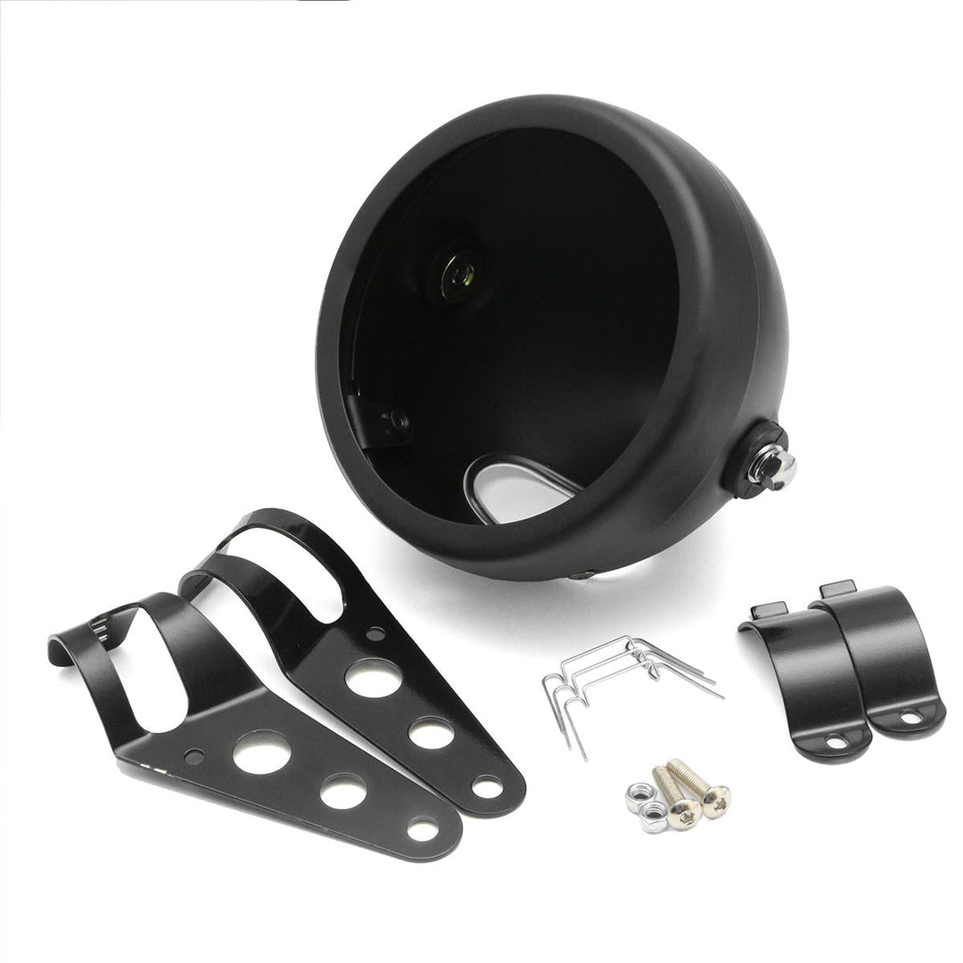 5.75 inches Motorcycle Round Headlight Lamp Bucket Housing Shell+Clamp For Harley Image 1