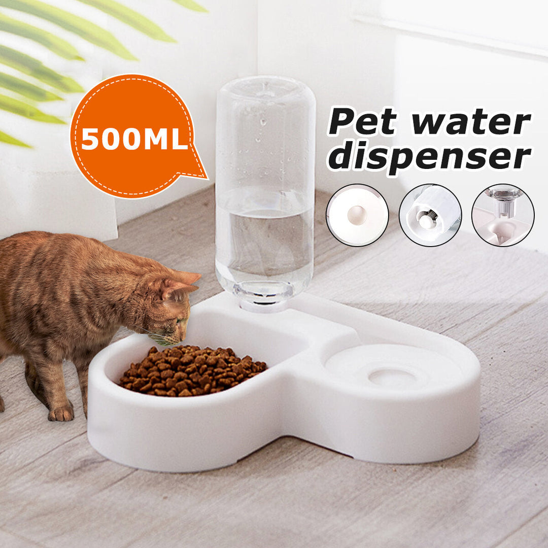 500ml Pet Water Drinker Dispenser Heart-shaped Automatic Dog Cat Feeder Waterer Bowl Bottle Image 4