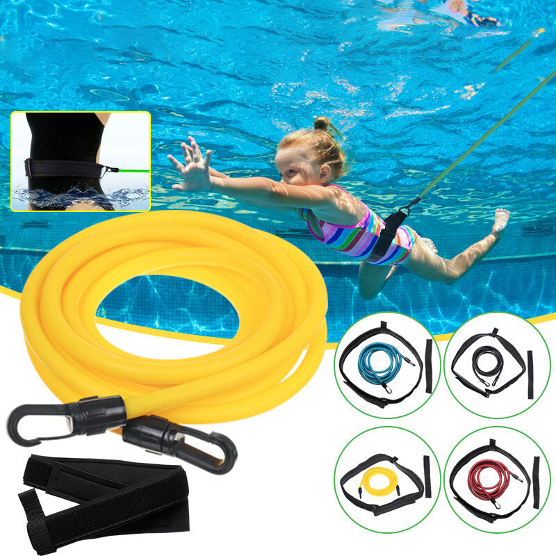 5/6x10x2/3/4m Green Swimming Resistance Bands Swim Training Belts Harness Static Swimming Exercise Image 2
