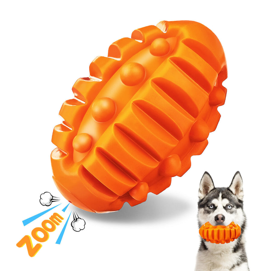 5"x 3" Large Interactive Dog Ball ToysReal Beef FlavorSqueaky Chew Toy for Medium Large Sized DogsDishwasher Safe Image 1