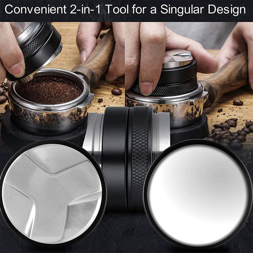 53mm Coffee Distributor Tamper Dual Head Leveler Tool Fits For Breville Aluminum Image 2