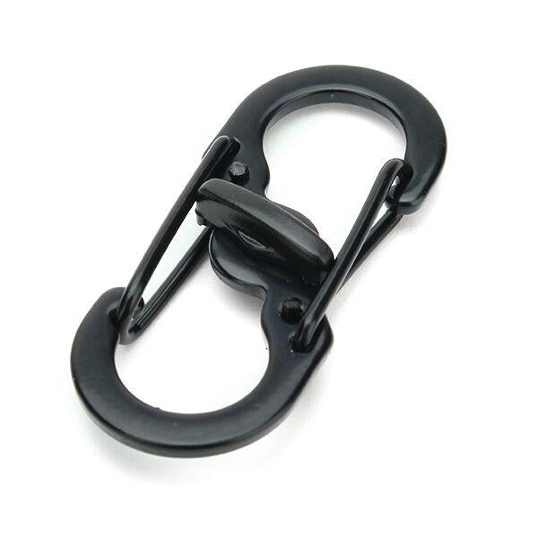 5pcs S Shape Plastic Steel Anti Theft Carabiner Keychain Hook Clip EDC Tool Black Image 1