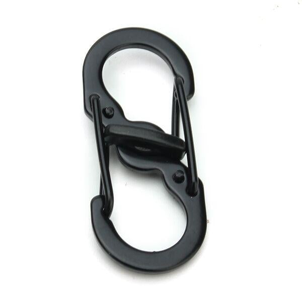 5pcs S Shape Plastic Steel Anti Theft Carabiner Keychain Hook Clip EDC Tool Black Image 2