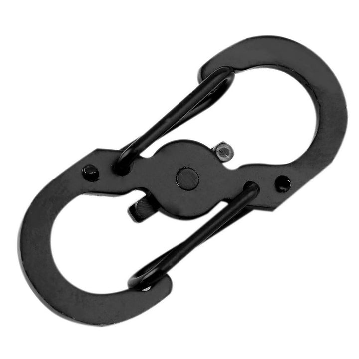 5pcs S Shape Plastic Steel Anti Theft Carabiner Keychain Hook Clip EDC Tool Black Image 3