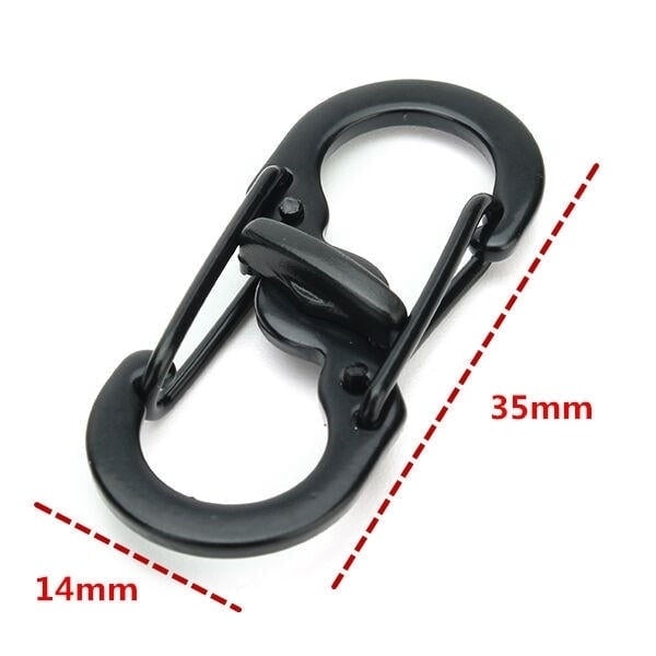 5pcs S Shape Plastic Steel Anti Theft Carabiner Keychain Hook Clip EDC Tool Black Image 4