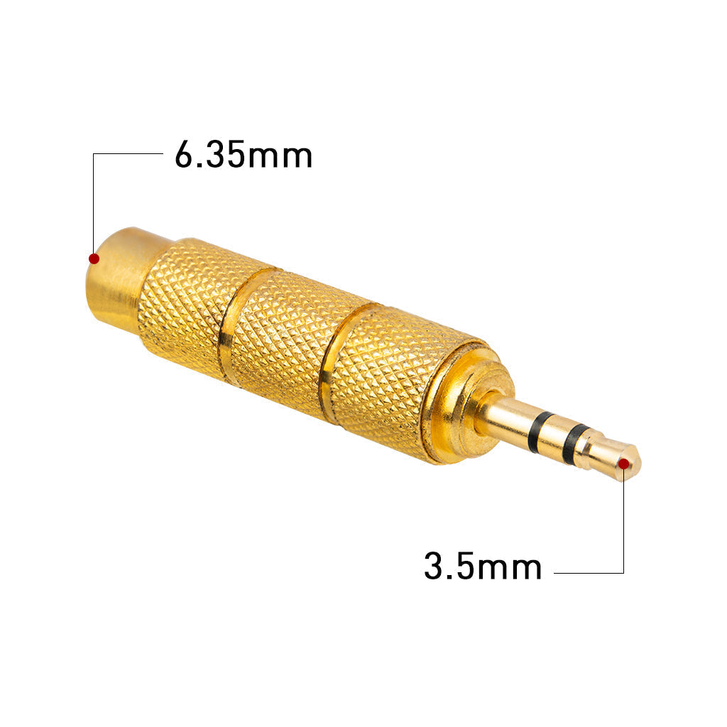 5Pcs/ 1Set Golden Metal 6.5mm Male To 3.5mm Female Audio Adapter Stereo AUX Converter Amplifier Image 4