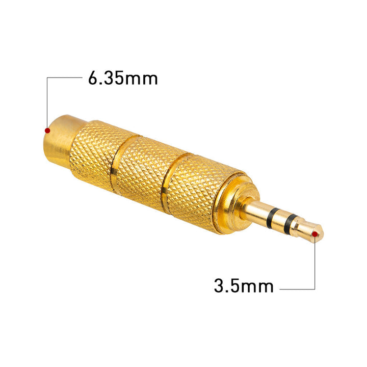 5Pcs/ 1Set Golden Metal 6.5mm Male To 3.5mm Female Audio Adapter Stereo AUX Converter Amplifier Image 4