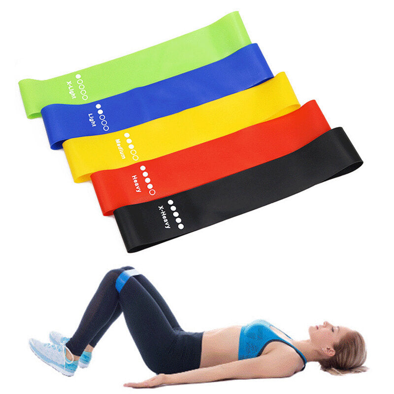 5PCS/Set Elastic Resistance Band Rubber Loop for Yoga Pilates Stretching Home Fitness Training Equipment Image 1