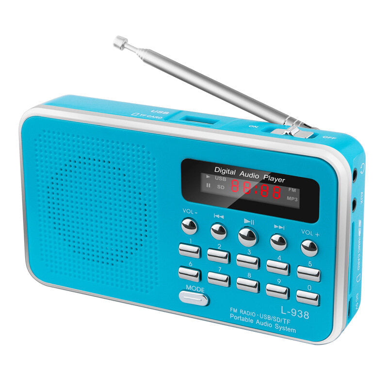 5V Rechargeable Portable LCD Digital FM Radio USB SD TF Mp3 Speaker Music Player Image 2