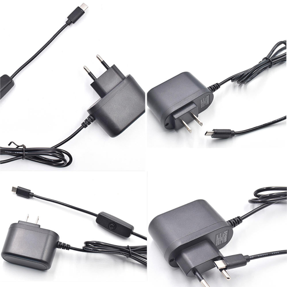5V 3A Type-C US/EU Plug Power Charger Adapter With Switch For Raspberry Pi 4B Image 2
