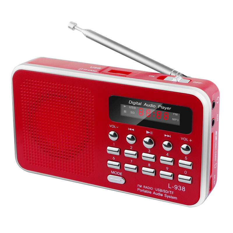 5V Rechargeable Portable LCD Digital FM Radio USB SD TF Mp3 Speaker Music Player Image 4