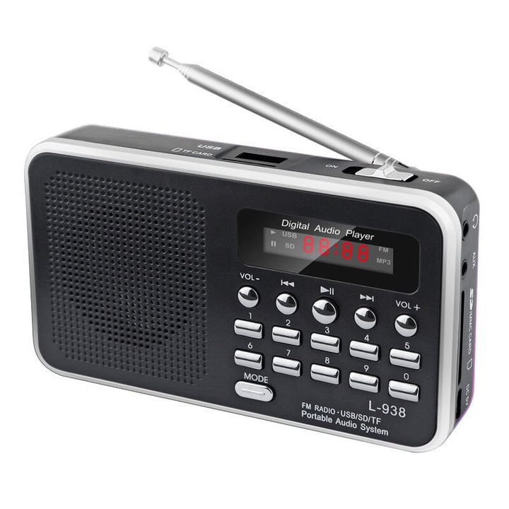 5V Rechargeable Portable LCD Digital FM Radio USB SD TF Mp3 Speaker Music Player Image 1