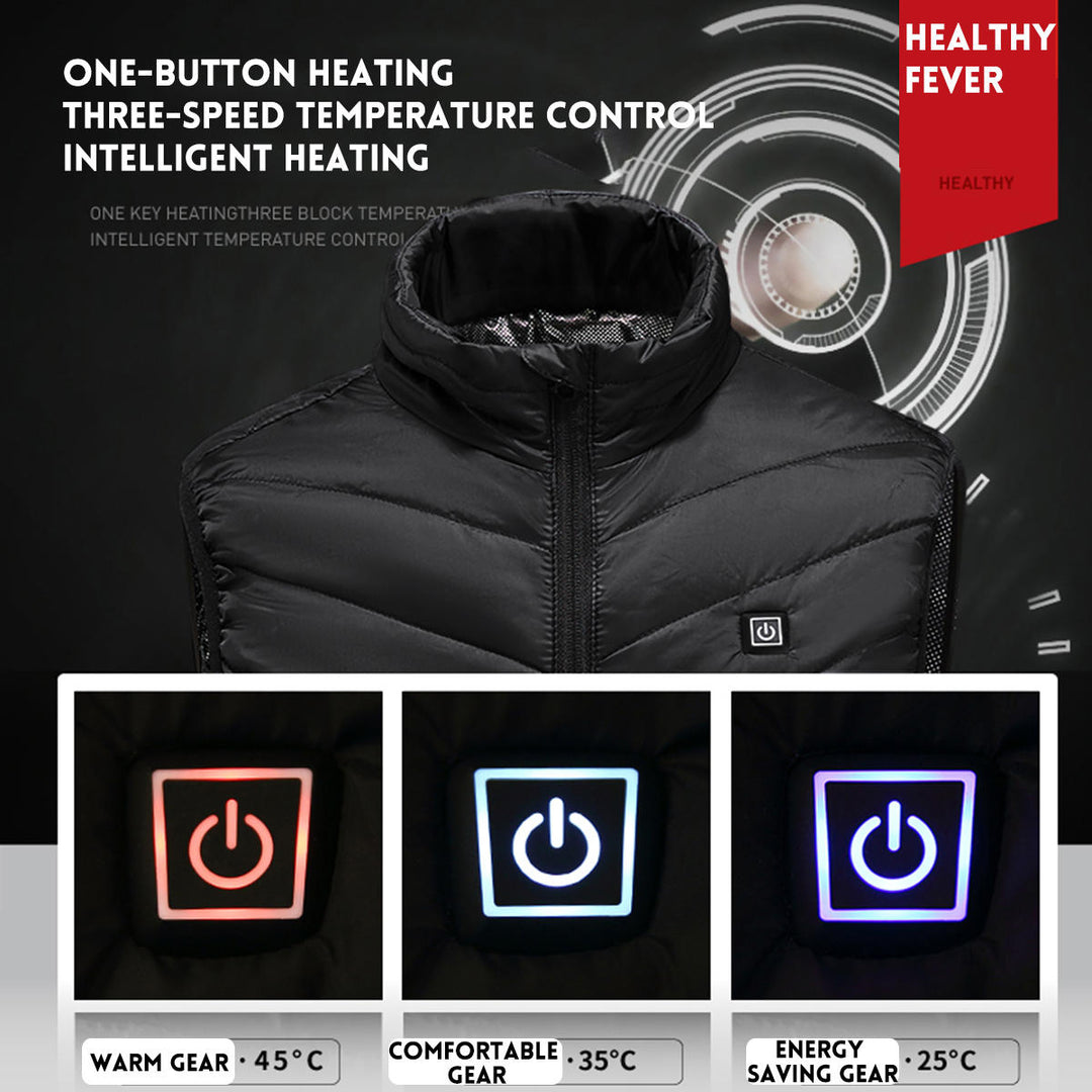 5V USB Electric Vest Heated Jacket Thermal Warm Neck + Back Pad Winter Body Warmer Cloth Image 6