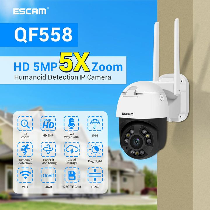 5MP 5x Optical Zoom WIFI IP Camera PTZ Wireless WIFI Smart Dual-light Humanoid Detection Two-way Voice ONIVF Night Image 6