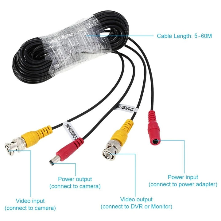 5~60M CCTV DVR Camera Recorder System Video Cable DC Power Security Surveillance BNC Cable Image 3
