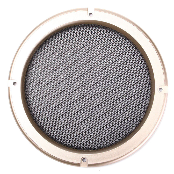 6.5 Inch Speaker Cover Decorative Circle Metal Mesh Grille Black Gold Decor Image 1